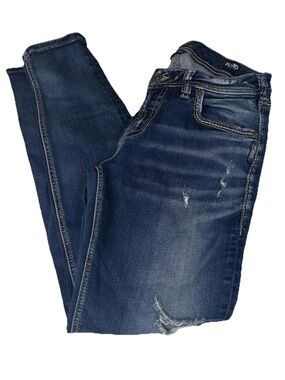 Silver Jeans Women’s Size W29/L29 Boyfriend Jeans Dark Wash Distressed #4208
